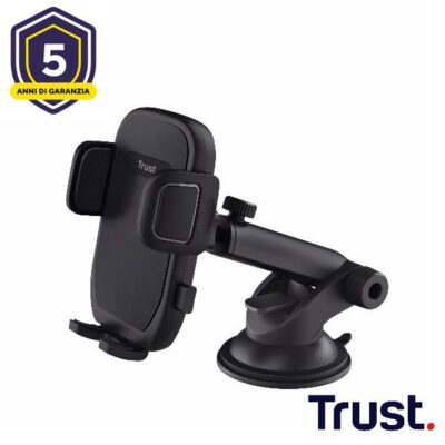 SUPPORTO/HOLDER PER TELEFONO CON MONTAGGIO AL PARABREZZA – TRUST RUNO – NERO