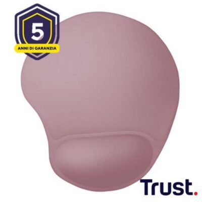 TAPPETINO/MOUSEPAD ERGONOMICO CON POGGIAPOLSO – TRUST BIGFOOT – ROSA