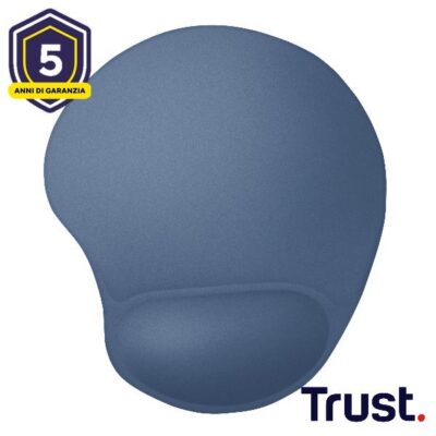 TAPPETINO/MOUSEPAD ERGONOMICO CON POGGIAPOLSO – TRUST BIGFOOT – AZZURRO
