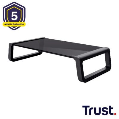 SUPPORTO MONITOR IN VETRO TEMPERATO – TRUST MONTA – NERO