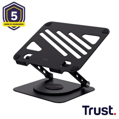 SUPPORTO/RIALZO PER LAPTOP IN METALLO – TRUST ZEFF – NERO