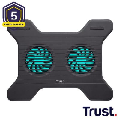 SUPPORTO/RIALZO NOTEBOOK CON 2 VENTOLE DI RAFFREDDAMENTO – TRUST XSTREAM BREEZE – NERO