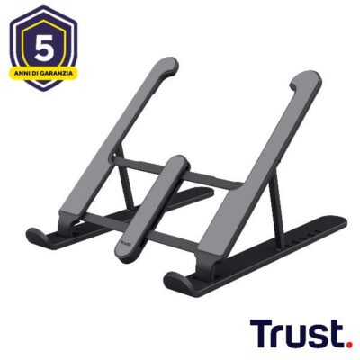 SUPPORTO/RIALZO PER LAPTOP PIEGHEVOLE E LEGGERO PER UNA POSIZIONE ERGONOMICA – TRUST PRIMO – GRIGIO