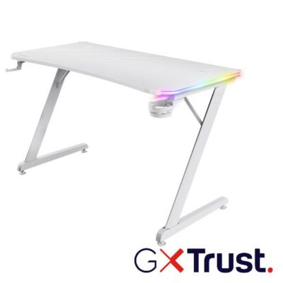 SCRIVANIA GAMING RGB DESK – TRUST GXT 709W LUMINUS – BIANCO