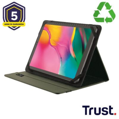 CUSTODIA FOLIO PER TABLET FINO A 10 POLLICI – MATERIALE RICICLATO 100% – TRUST PRIMO VERDE