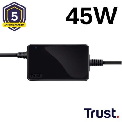 ALIMENTATORE/CARICABATTERIA UNIVERSALE LAPTOP/NOTEBOOK 45W – TRUST PRIMO – NERO