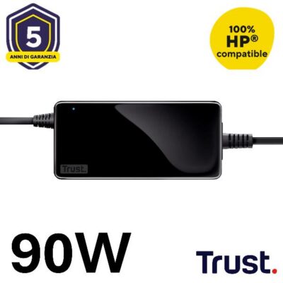 ALIMENTATORE/CARICABATTERIA HP UNIVERSALE LAPTOP/NOTEBOOK 90W – TRUST MAXO – NERO