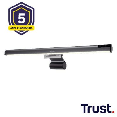 LAMPADA LED BARRA MONITOR LIGHT BAR, ANTI LUCE BLU, ANTI RIFLESSO, COMANDI TOUCH (LUCE FREDDA, NATURALE, CALDA) – TRUST SHYNE – NERO