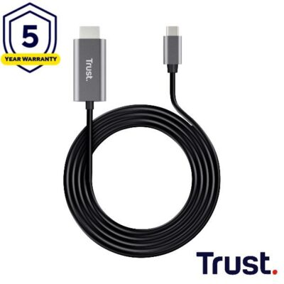 ADATTATORE DA USB-C (MASCHIO) A HDMI (MASCHIO) 4K 60HZ 1,8M – TRUST CALYX – GRIGIO