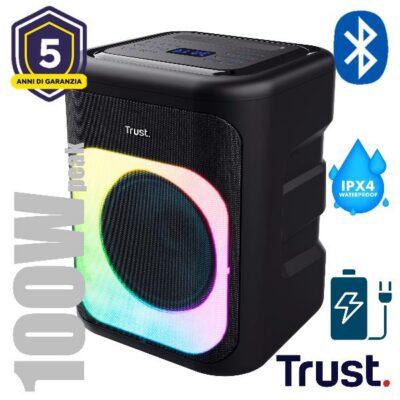 AZURA ALTOPARLANTE WIRELESS BLUETOOTH® CON ILLUMINAZIONE RGB – NERO