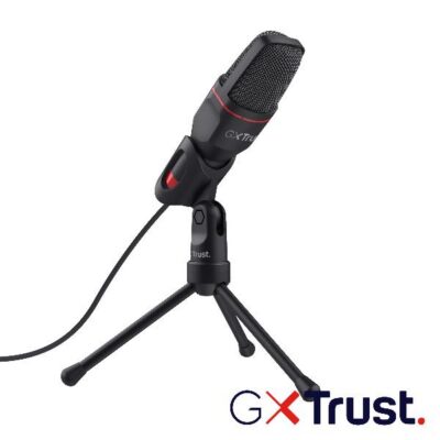 MICROFONO GAMING CABLATO USB E JACK 3,5MM 1,8M SUPPORTO TREPPIEDE – TRUST MICO – NERO