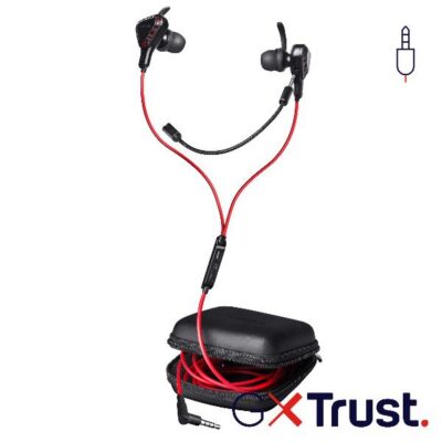 AURICOLARI GAMING CABLATI CON MICROFONO STACCABILE – TRUST GXT408 COBRA – NERO/ROSSO