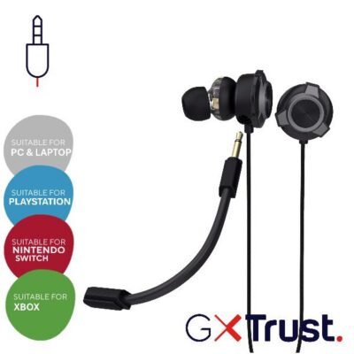 AURICOLARI GAMING CABLATI CON MICROFONO STACCABILE – TRUST PINE GXT 406 – NERO