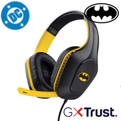 CUFFIE GAMING CABLATE JACK 3,5MM LICENZIATE (DC COMICS) BATMAN – MULTIPIATTAFORMA OVER-EAR, DRIVER 50MM – TRUST GXT415BM ZIROX – NERO