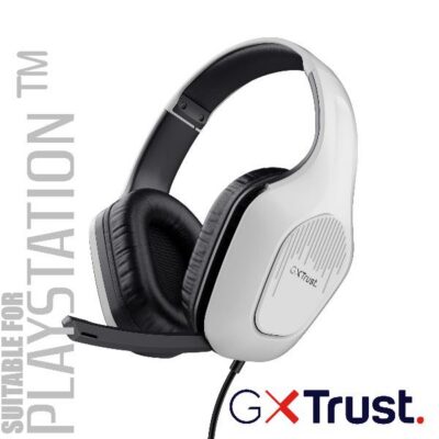 CUFFIE GAMING CABLATE JACK 3,5MM PLAYSTATION® COMPATIBILE, DRIVER 50MM – TRUST GXT415PS ZIROX – BIANCO