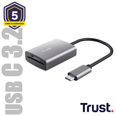 CARDREADER ULTRAVELOCE USB-C – TRUST DALYX ALLUMINIO