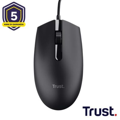MOUSE CABLATO 160CM – 1200 DPI – TRUST BASY – NERO