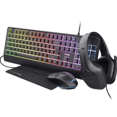 GXT 792 QUADROX SET TASTIERA, MOUSE, CUFFIA, MOUSEPAD GAMING 4-IN-1 – LAYOUT ITALIANO – NERO