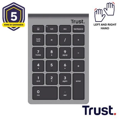 TASTIERINO NUMERICO WIRELESS – TRUST XALAS – ARGENTO