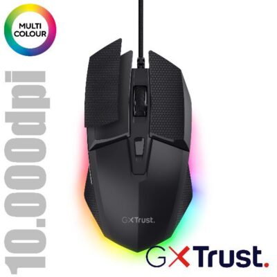 MOUSE GAMING ILLUMINATO CABLATO 10.000DPI – 10.000Hz POLLING – TRUST GXT121 FELOX+ NERO