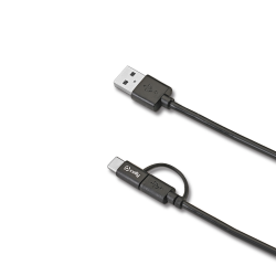 Cavo USB-A a Micro Usb, adattatore con porta USB-C, lunghezza cavo 1 metro, potenza massima 15 Watt