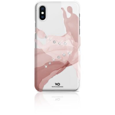 WHITE DIAMONDS – Cover semi-trasparente in TPU morbido impreziosita con elementi di cristallo Swarovski compatibile con Apple iPhone Xs/ iPhone X
