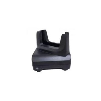 Single-slot charging cradle with USB communication for TC22 / TC27 devices. Power supply (PWR-BGA12V50W0WW), DC cable (CBL-DC-388A1-01), and AC line cord sold separately.