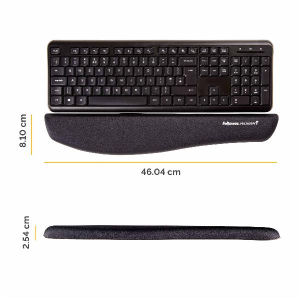 Fellowes Plushtouch Poggiapolsi con Microban, Nero