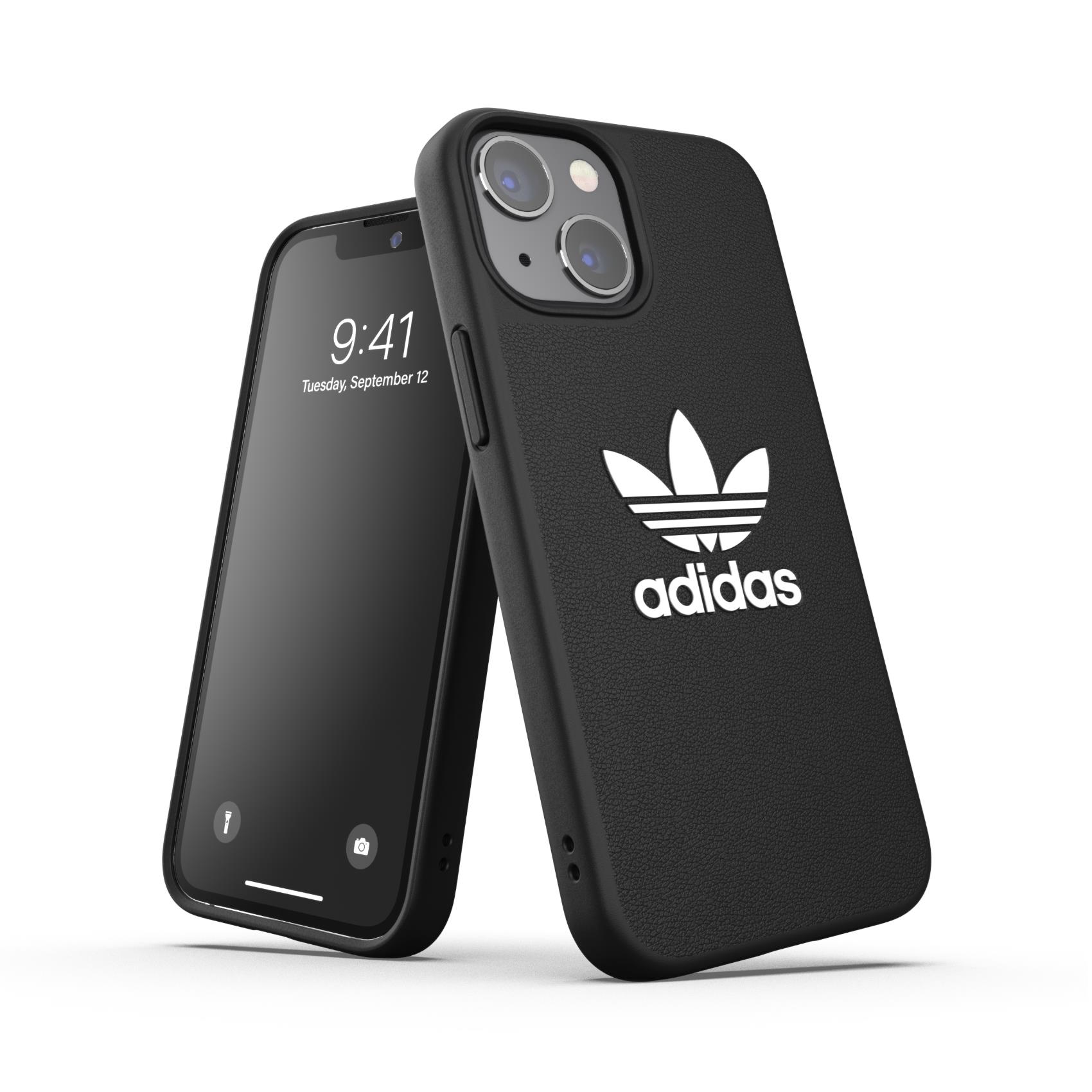 ADIDAS ORIGINALS – Cover in TPU flessibile con bordi rialzati colore nero compatibile con Apple iPhone 13 Mini