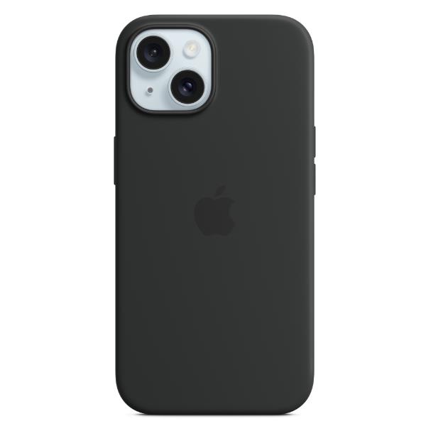 Custodia MagSafe in silicone per iPhone 15 Plus – Nero