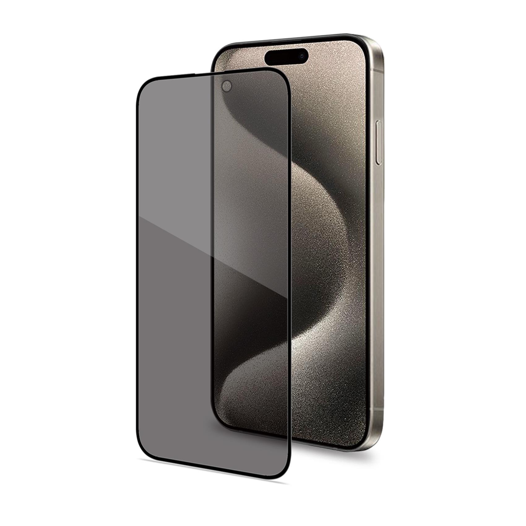 PRIVACY FULL GLASS – Vetro 9H con effetto Privacy e bordo colorato nero compatibile con Apple iPhone 16 Plus [IPHONE 16 CASES]