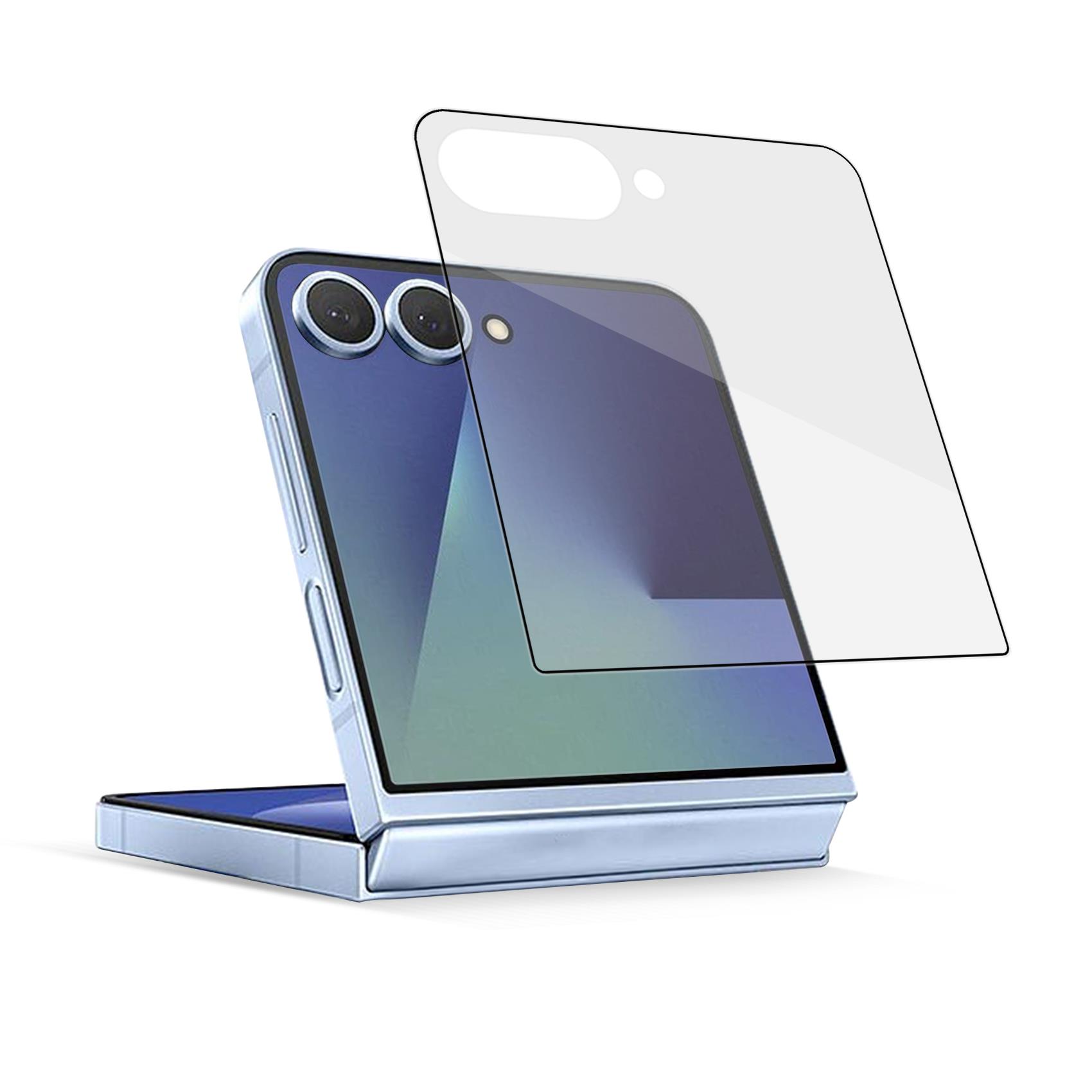 FULLGLASS – Vetro 9H con bordo colorato nero compatibile con Samsung Galaxy Z Flip 8/ Z Flip 7/ Z Flip 7 Enterprise Edition