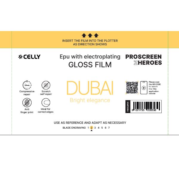 PROFILMPRO GLOSSY – Pellicola trasparente lucida da 20 pezzi compatibile con il plotter ProScreenPro – DUBAI (PROSCREEN ZHEROES)