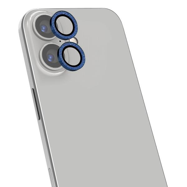 COLGLICAM – Vetro 9H per fotocamera posteriore, design glitterato, cornice in metallo compatibile con iPhone 17 (OFFSET COLLECTION)