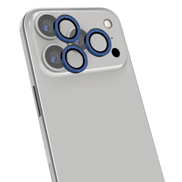 COLGLICAM – Vetro 9H per fotocamera posteriore, design glitterato, cornice in metallo compatibile con iPhone 17 Pro (OFFSET COLLECTION)