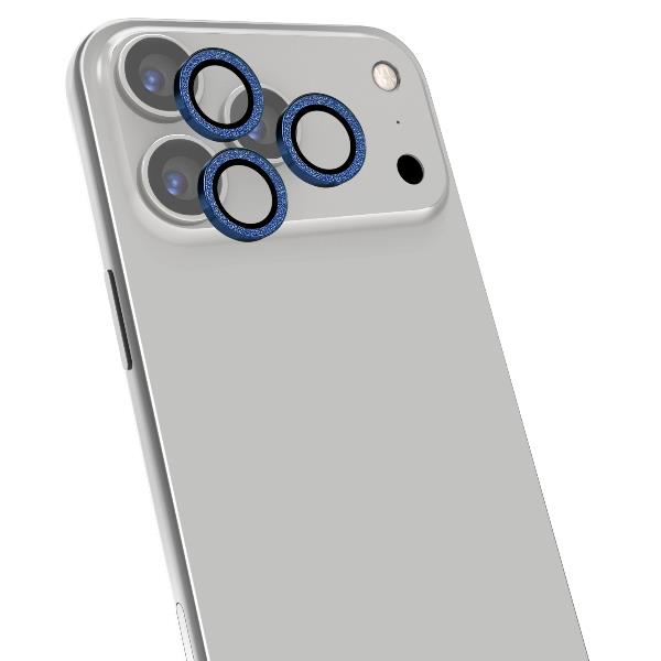 COLGLICAM – Vetro 9H per fotocamera posteriore, design glitterato, cornice in metallo compatibile con iPhone 17 Pro Max (OFFSET COLLECTION)