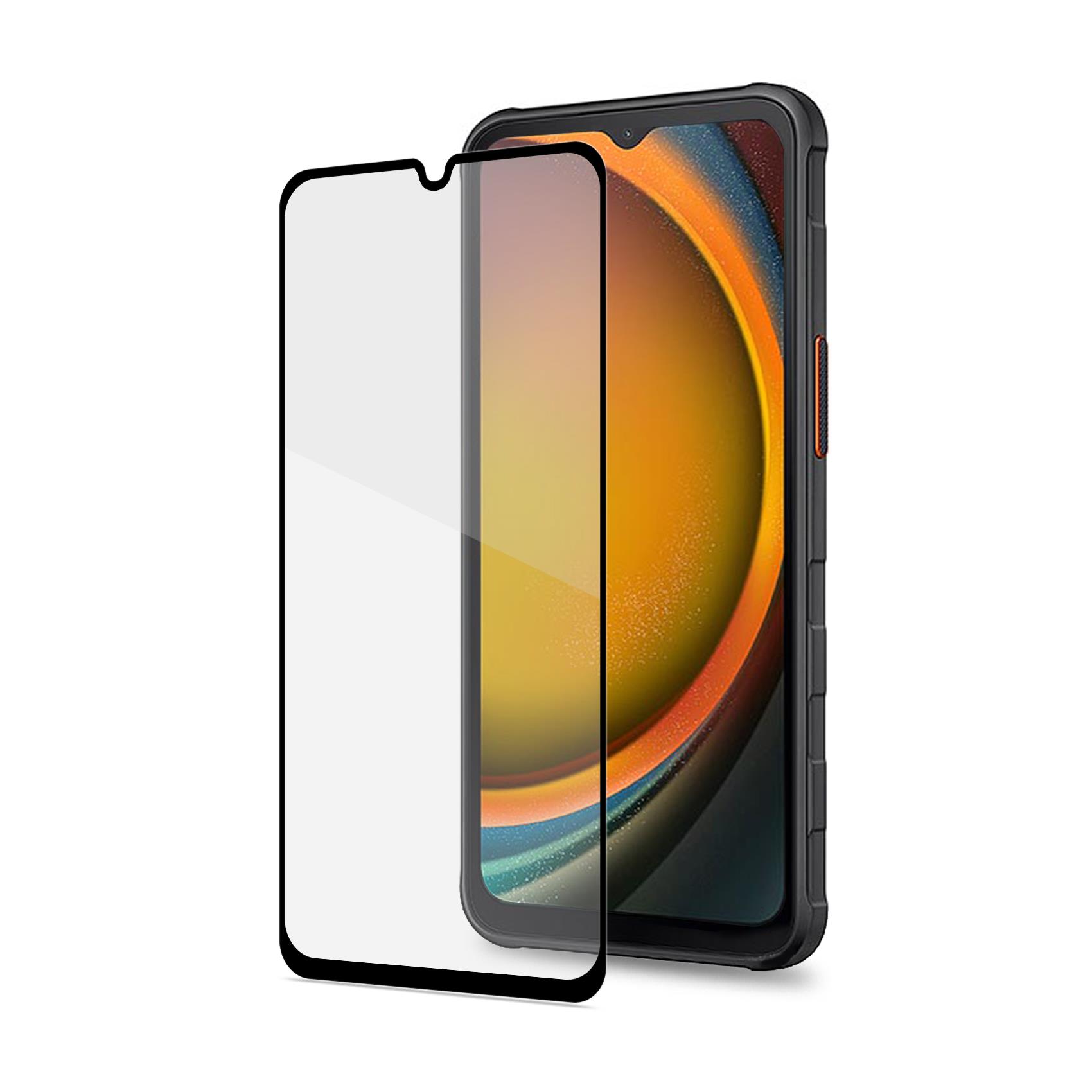 FULLGLASS – Vetro 9H con bordo colorato nero compatibile con Samsung Galaxy Xcover 7/ Galaxy Xcover 7 Enterprise Edition/ Galaxy Xcover 7 Pro
