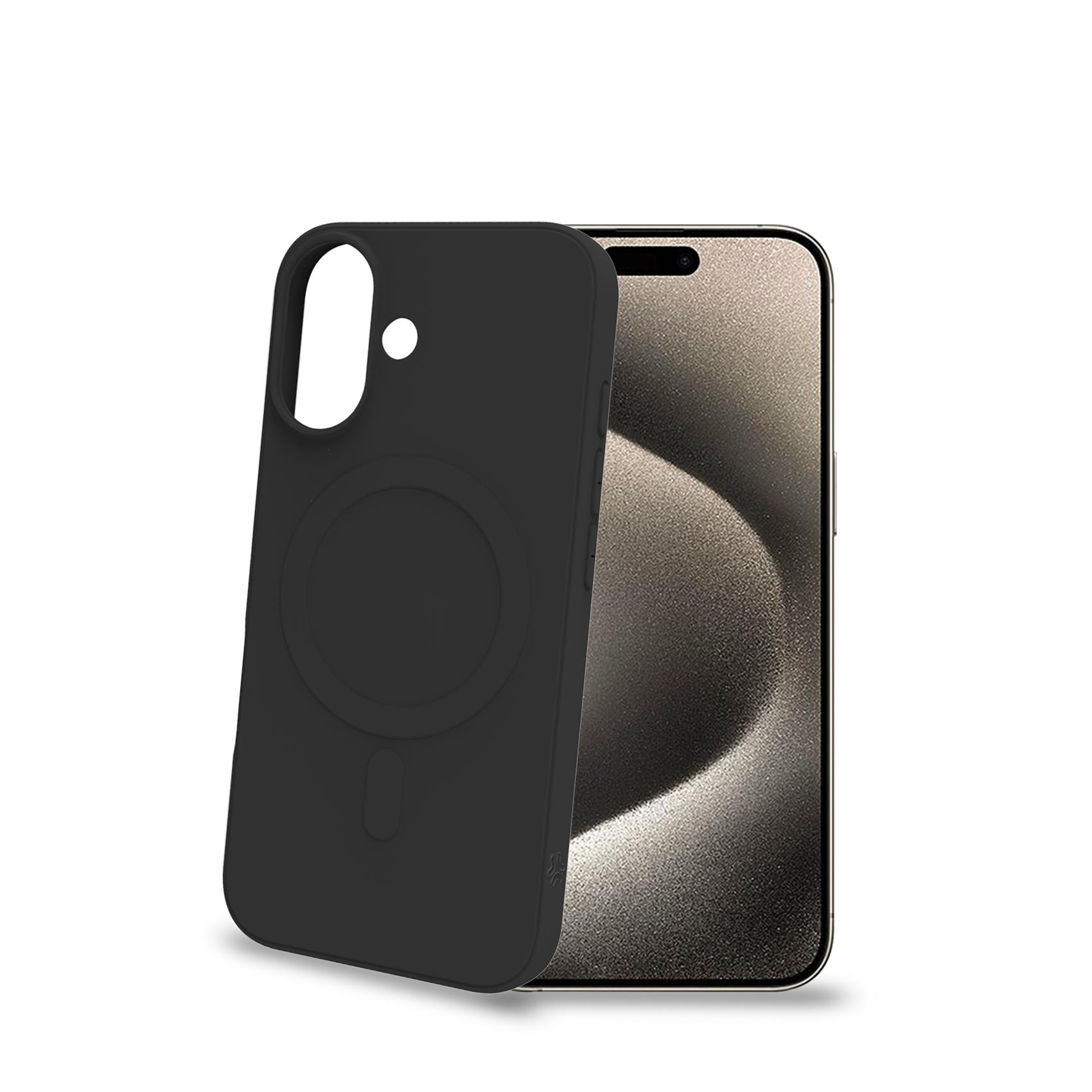 CROMOMAG – Cover in TPU morbido compatibile con la tecnologia Magsafe, colore nero compatibile con Apple iPhone 16 [IPHONE 16 CASES]