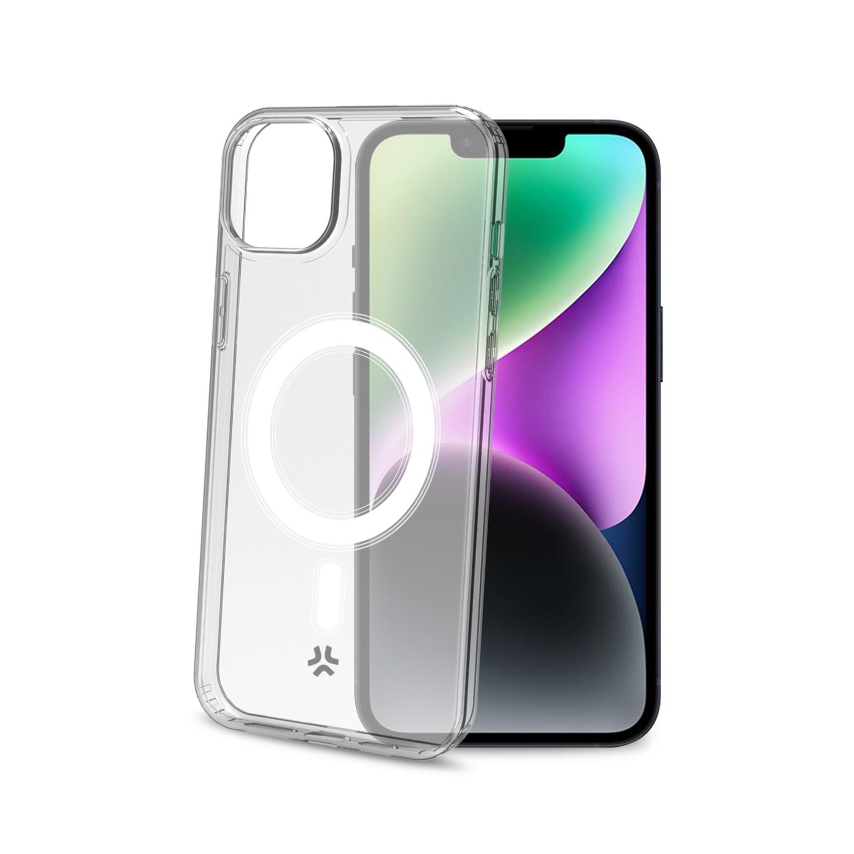 GELSKINMAG – Cover morbida trasparente in TPU, compatibile con la tecnologia Magsafe, anello magnetico color Bianco per Apple iPhone 15 [IPHONE 15 CASES]