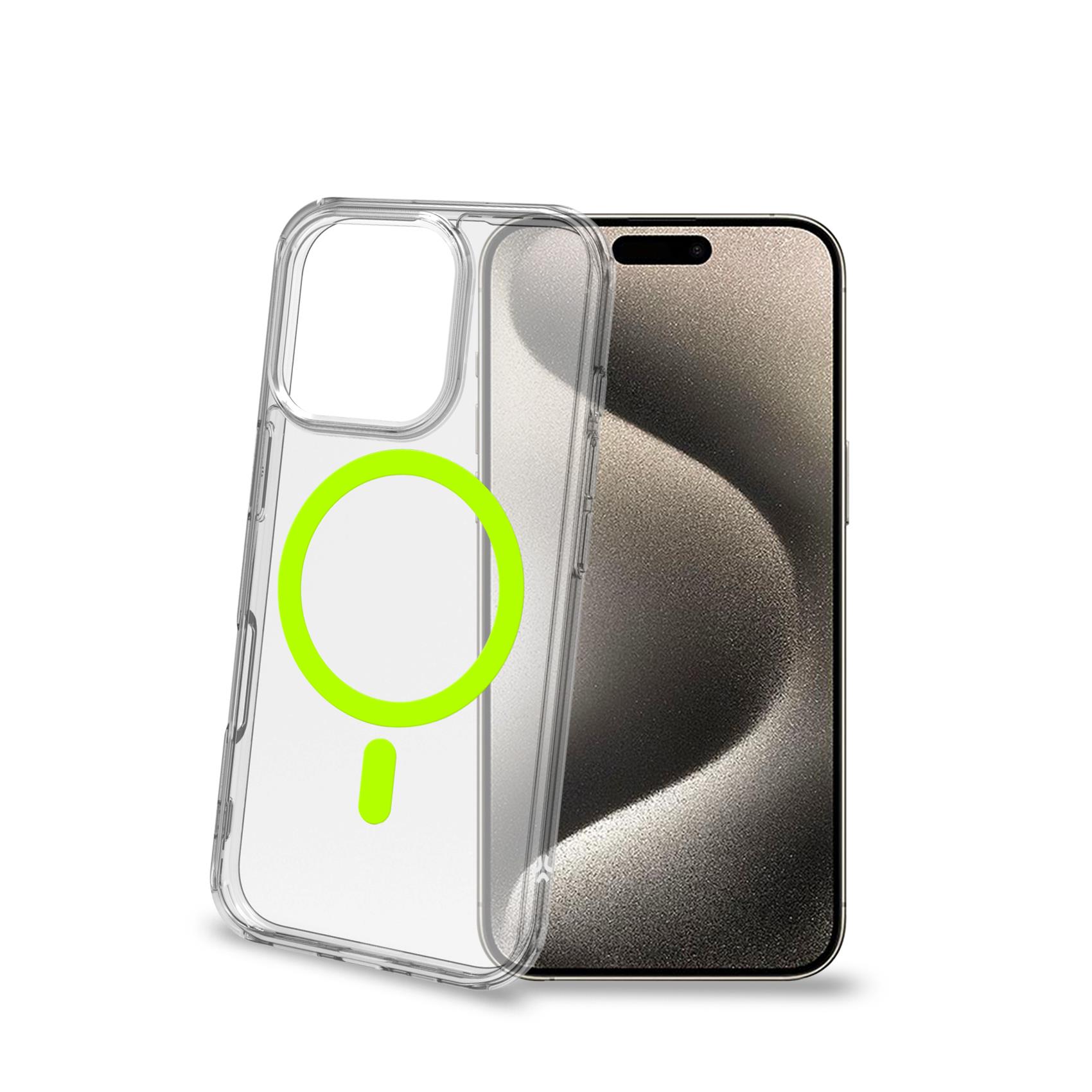GELSKINMAG – Cover morbida trasparente in TPU, compatibile con la tecnologia Magsafe, anello magnetico color Giallo per Apple iPhone 16 Pro [IPHONE 16 CASES]