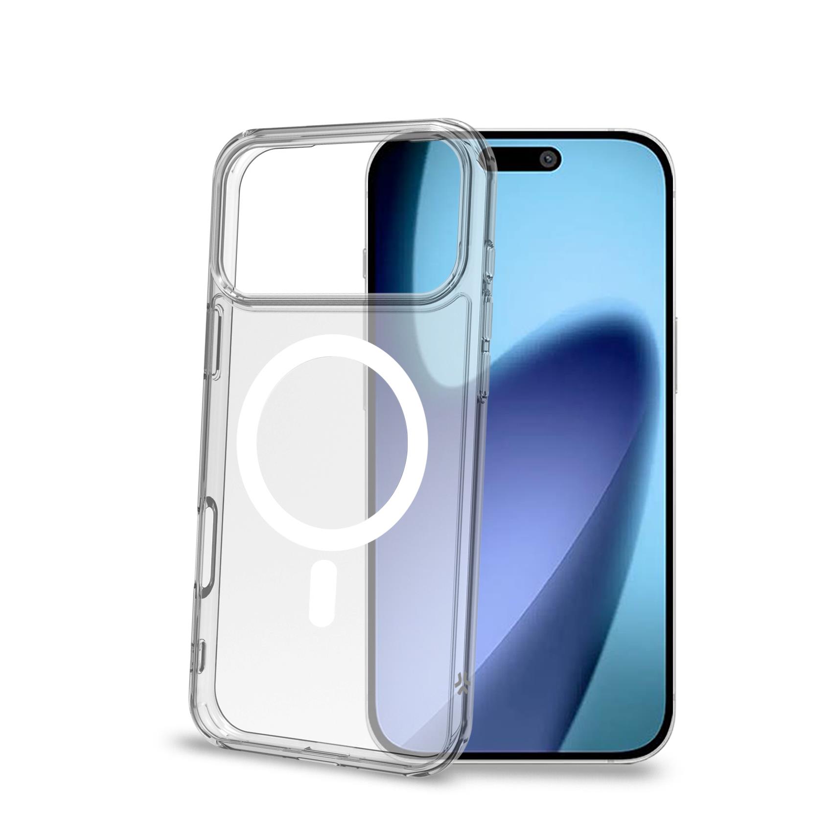 GELSKINMAG – Cover morbida trasparente in TPU, compatibile con la tecnologia Magsafe, anello magnetico color Bianco per Apple iPhone 17 Pro Max [IPHONE 17 CASES]
