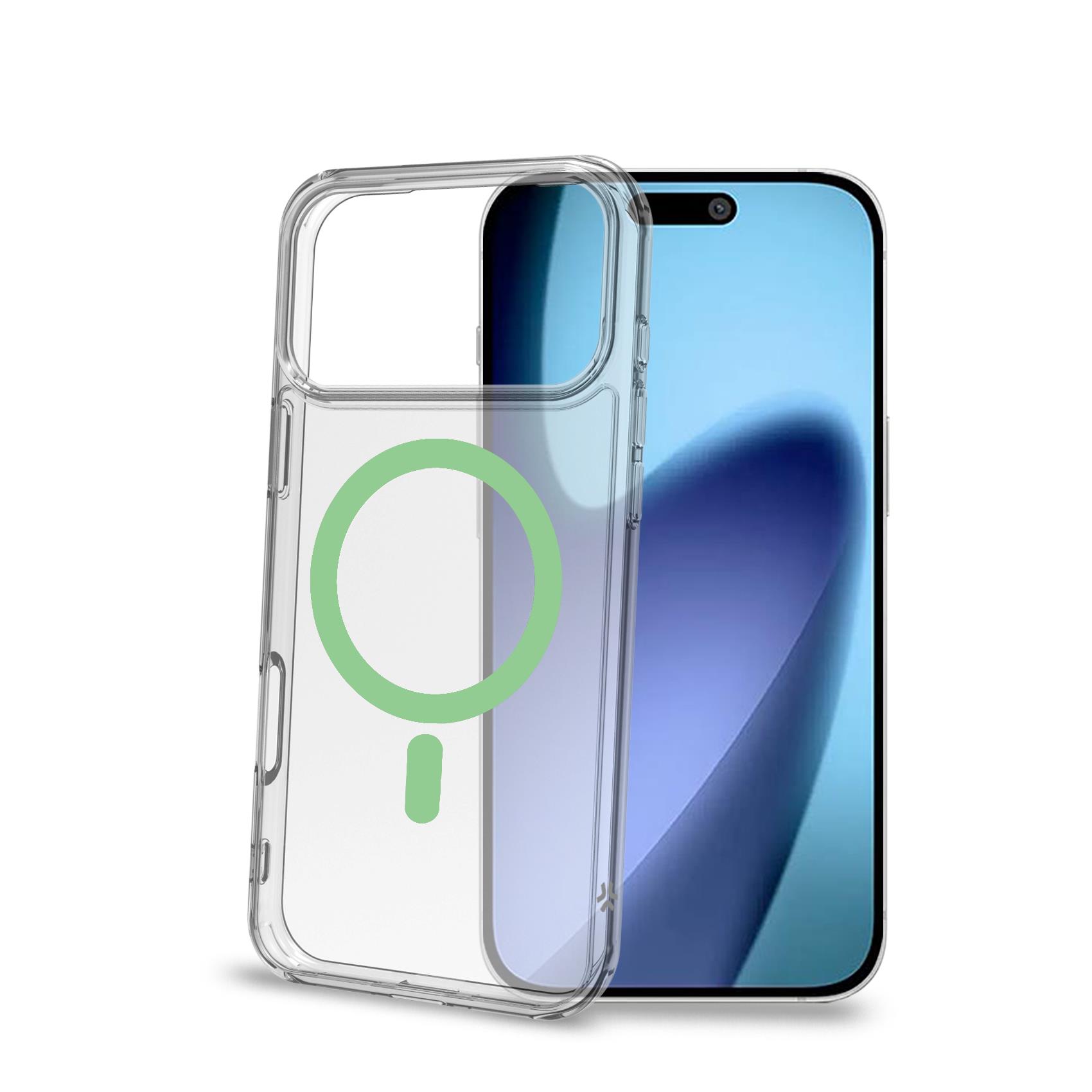 GELSKINMAG – Cover morbida trasparente in TPU, compatibile con la tecnologia Magsafe, anello magnetico color Verde per Apple iPhone 17 Pro Max [IPHONE 17 CASES]
