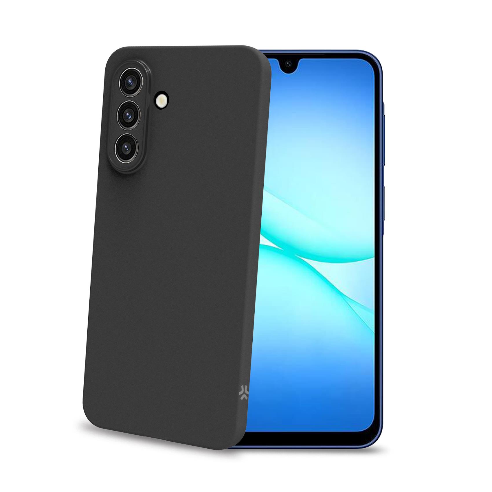 SANDCASE – Cover morbida in TPU con tasti e bordo fotocamera colore a contrasto, effetto sabbiato colore trasparente nero compatibile con Samsung Galaxy A17 5G/ A17 5G EE/ A17 4G