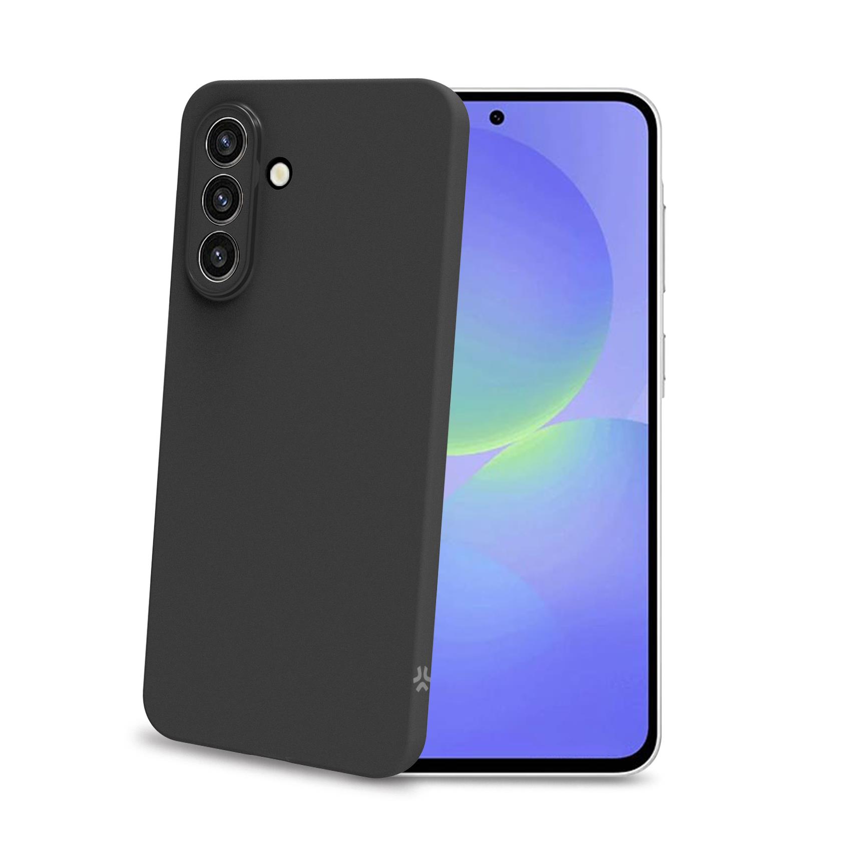 SANDCASE – Cover morbida in TPU con tasti e bordo fotocamera colore a contrasto, effetto sabbiato colore trasparente nero compatibile con Samsung Galaxy A37 5G/ A37 5G EE