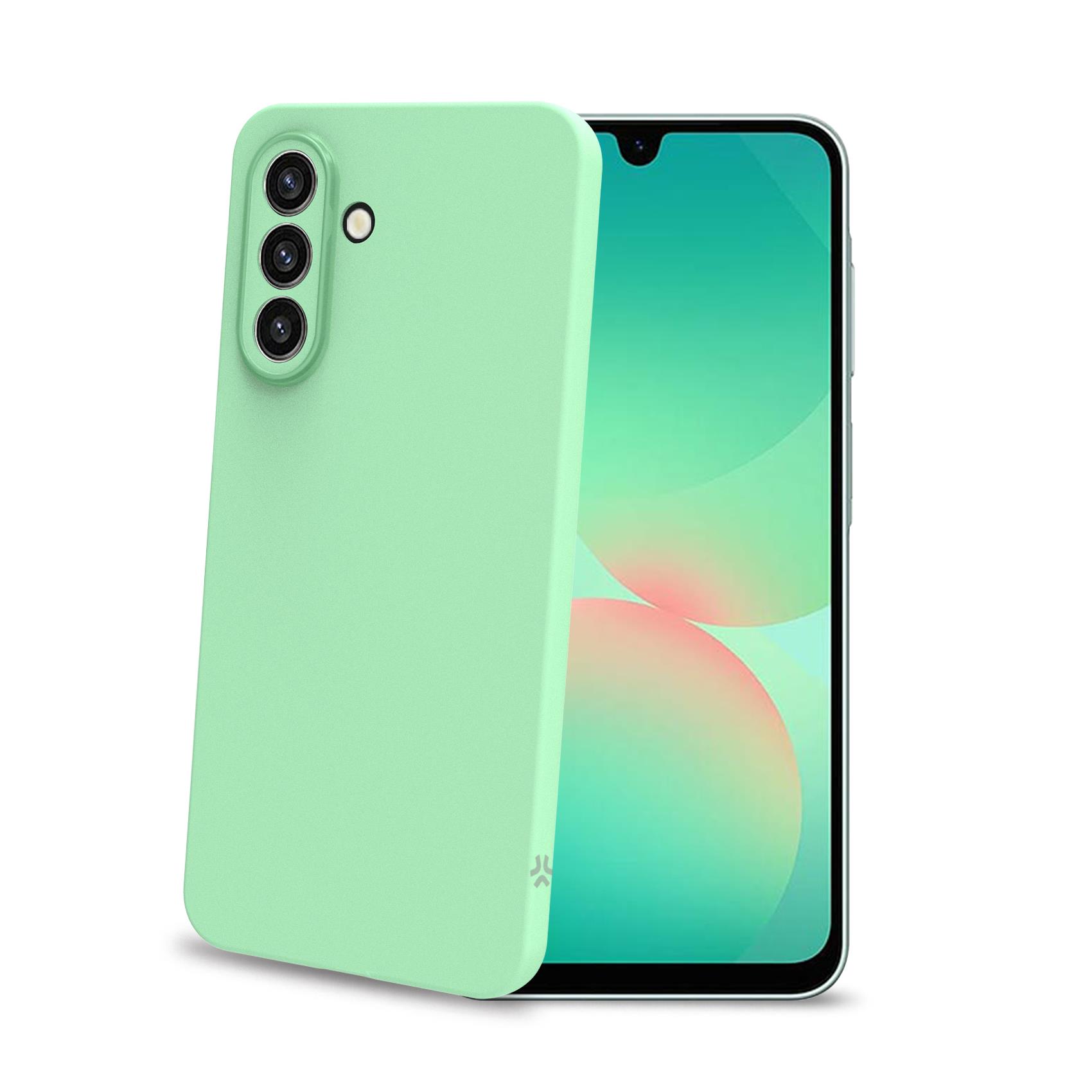 SANDCASE- Cover morbida in TPU con tasti e bordo fotocamera colore a contrasto, effetto sabbiato colore trasparente verde compatibile con Samsung Galaxy A27 5G