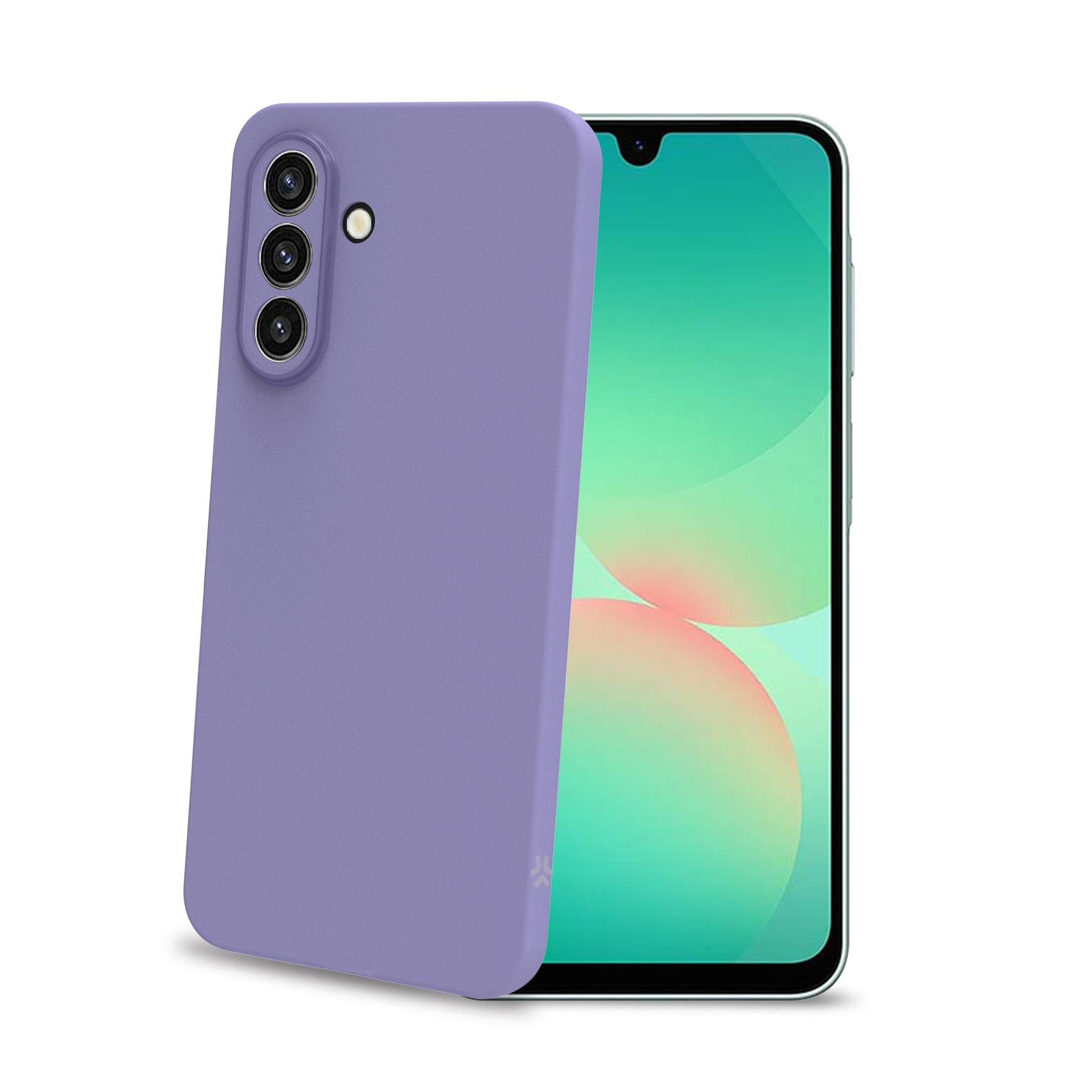 SANDCASE- Cover morbida in TPU con tasti e bordo fotocamera colore a contrasto, effetto sabbiato colore trasparente viola compatibile con Samsung Galaxy A27 5G