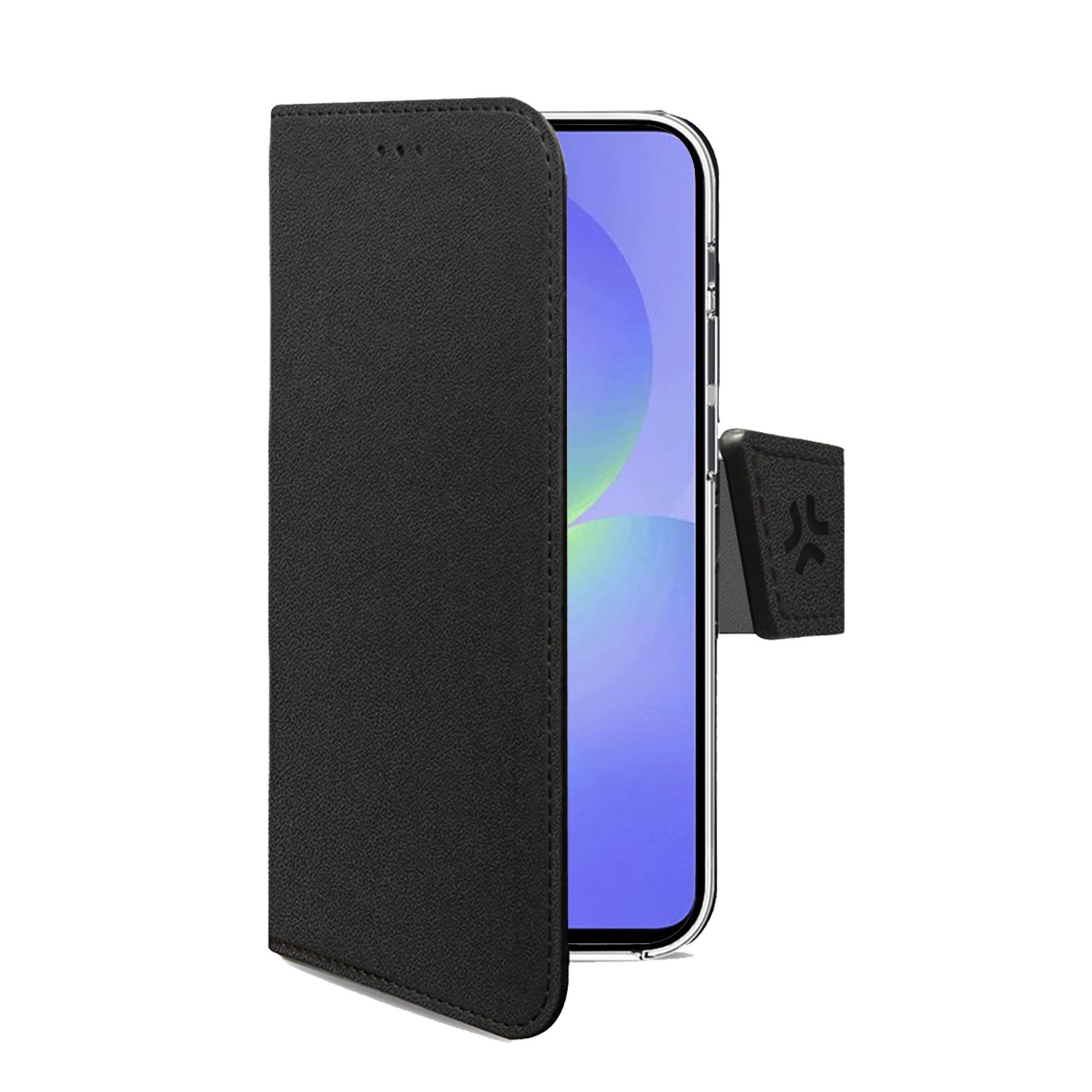 WALLY – Custodia a libro in pelle sintetica con chiusura flap magnetico, slot per carte e funzione stand colore nero compatibile con Samsung Galaxy A37 5G/ A37 5G EE