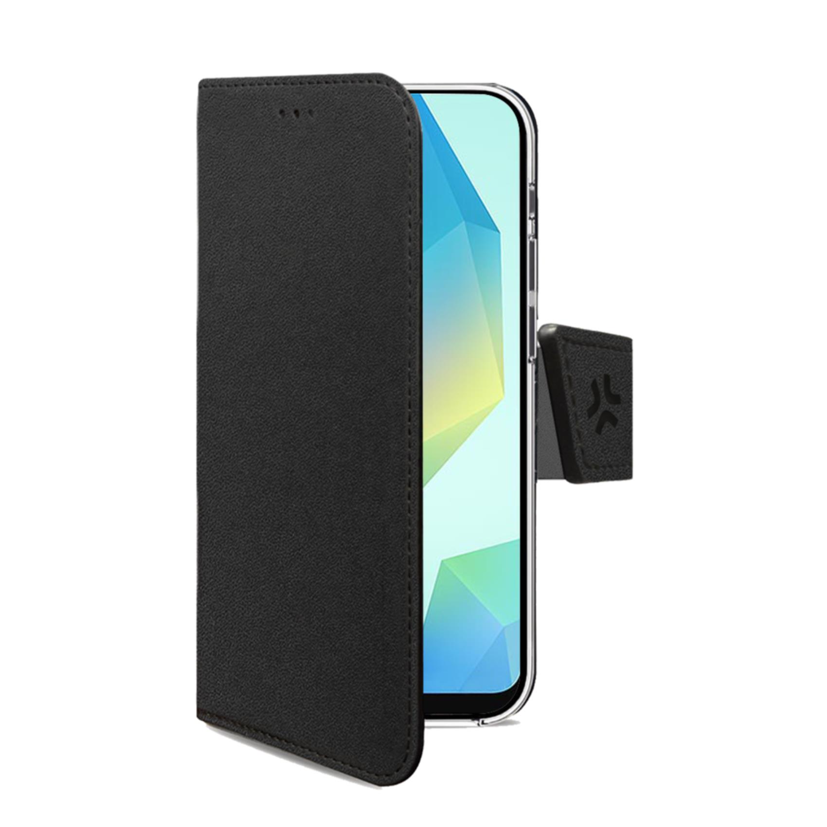 WALLY – Custodia a libro in pelle sintetica con chiusura flap magnetico, slot per carte e funzione stand colore nero compatibile con Galaxy A18 5G/ A18 4G/A17 5G/ A17 4G/ A17 5G EE