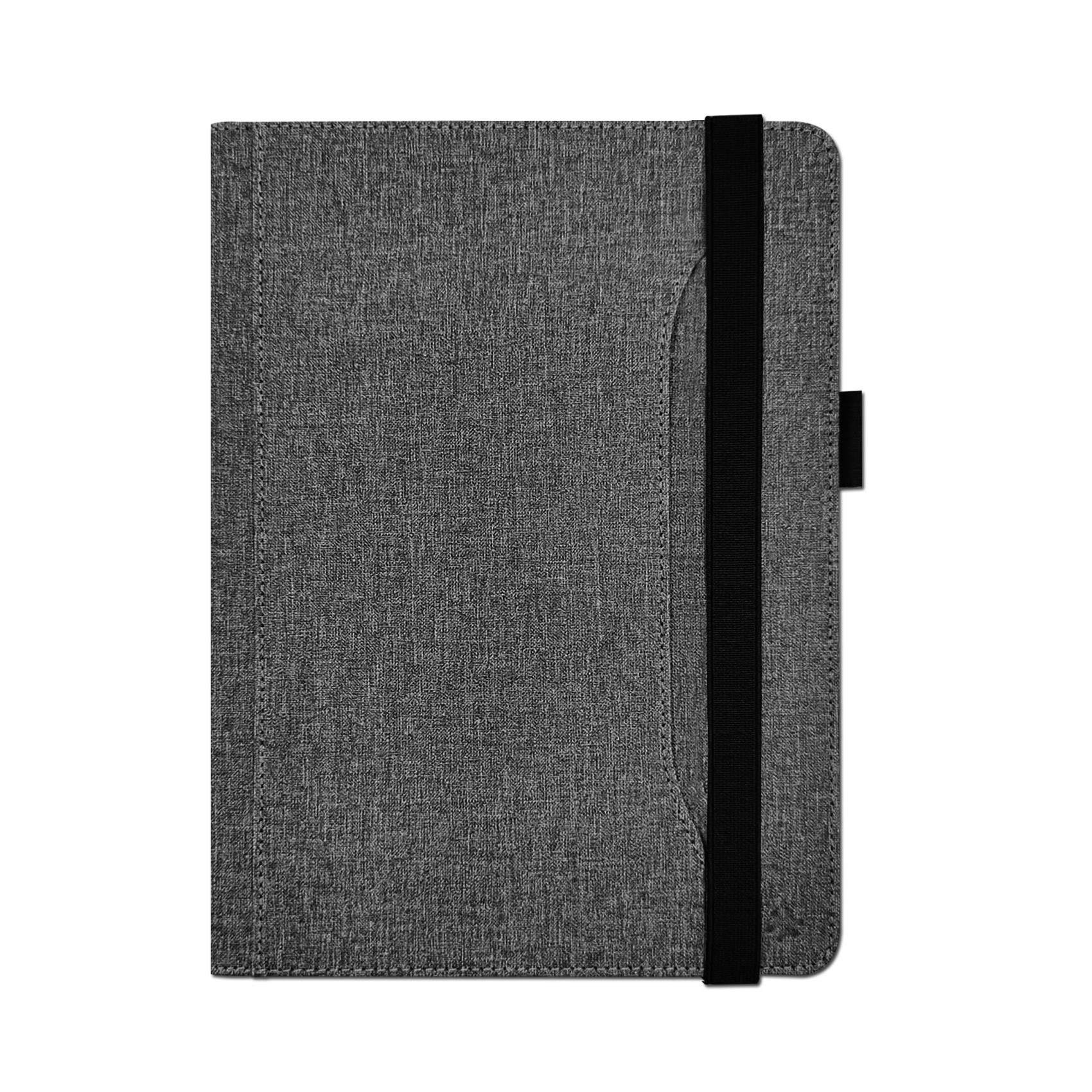 UNIFOLIOTAB13 – Custodia universale a libro colore grigio funzione stand con banda elastica di chiusura esterna compatibile con i Tablet fino a 13″