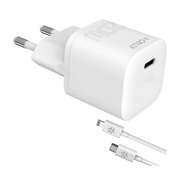 Caricabatteria da rete, porta USB-C, cavo USB-C a Lightning incluso, lunghezza cavo 1 metro, potenza massima 20 Watt [PROCOMPACT2]